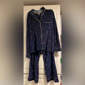 EUC Joyspun Starry Night Pajamas with pockets- Navy size small